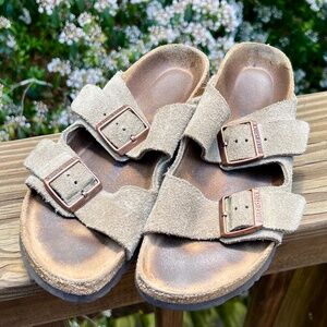 BIRKENSTOCK Arizona, Suede, Taupe - Size 38